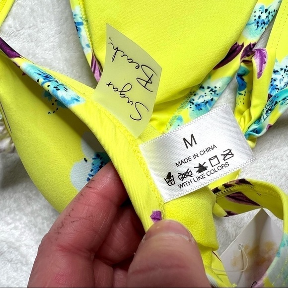 Sugar Beach Neon Tropical 2 Piece Bikini Set Size Medium / large New With Tags - Picture 16 of 16